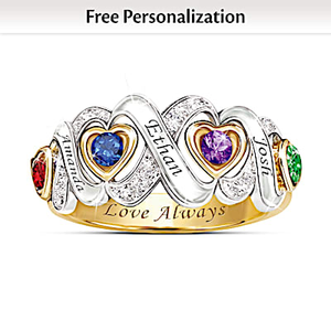 Always My Family Personalized Ring