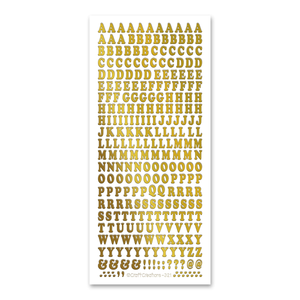 8mm U/Case Letters Gold Self Adhesive Peel Off Stickers