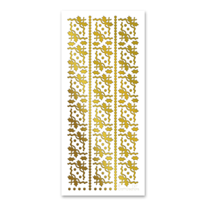 Holly Corners  Gold Self Adhesive Stickers