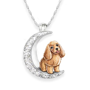 I Love My Cocker Spaniel To The Moon And Back Necklace