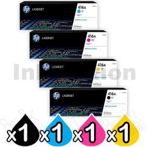 4 Pack HP 416A W2040A-W2043A Genuine Toner Cartridges [1BK,1C,1M,1Y]