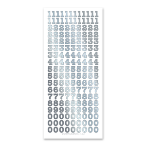10mm Numbers Silver Self Adhesive Peel Off Stickers