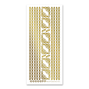 Heart Border  Gold Self Adhesive Stickers