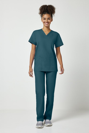 Cherokee Originals Unisex Scrub Top and Trouser Set, Caribbean Blue