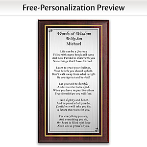 Son's Words Of Wisdom Personalized Wall Decor