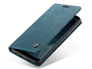 CaseMe Slim Synthetic Leather Wallet Case with Stand for Samsung Galaxy S8 - Teal