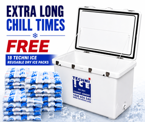 Techni Ice Classic Ice box 150L White *FREE 18 REUSABLE DRY ICE PACKS VALUES $103 *PRE-ORDER NOW FOR AUGUST DISPATCH
