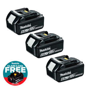 Makita BL1860 18V 6.0Ah LXT Lithium-Ion Battery (Pack of 3)