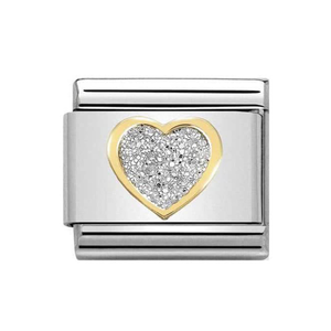 Nomination CLASSIC Gold Glitter Heart Charm 030220/02 *