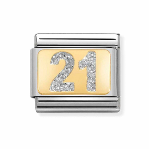Nomination CLASSIC Gold Glitter Number 21 Charm 030224/02 *