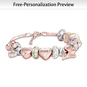 Birthstone Forever In A Mother?s Heart Personalized Bracelet