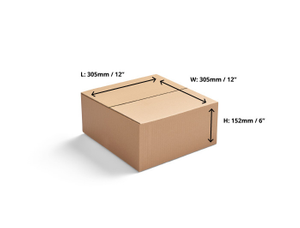 Single Wall Cardboard Boxes - 305 x 305 x 152mm - 25 Boxes