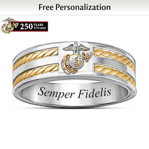 USMC Personalized Men?s Wedding Ring