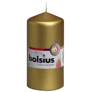 Cool Candles - Bolsius Euro Pillar Gold 12cm