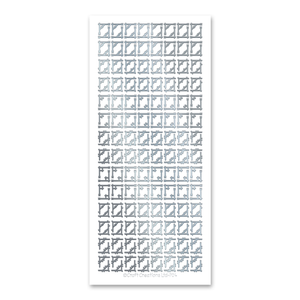 Narrow Corners  Silver Self Adhesive Stickers