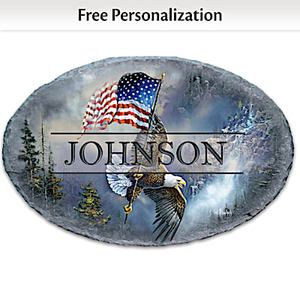 On Majestic Wings Personalized Outdoor Welcome Sign