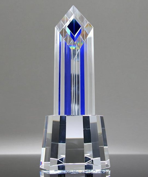 Crystal Pinnacle Award Blue Tower