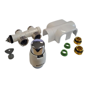 Stelrad Centre tap Straight TRV set - RAL 9016 Traffic White, 15mm Seal