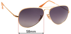 Sunglass Fix Replacement Lenses for Ray-Ban RB3689 Aviator Metal II - 58mm Wide