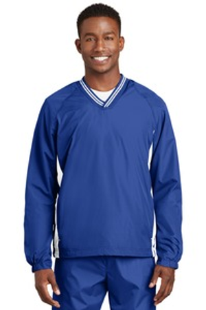 Sport-Tek JST62 Tipped V-Neck Raglan Wind Shirt
