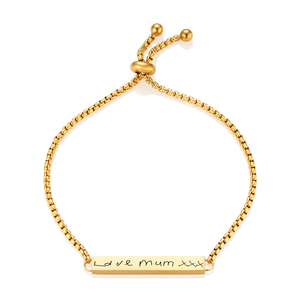 Gold Slider Handwriting Bracelet