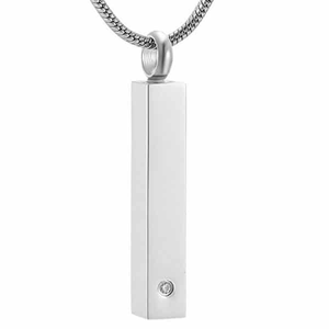 Silver Diamante Bar Ashes Necklace