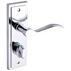 Berkley Thumbturn Lock Bathroom Door Handle - Polished Chrome - Pair - Designer Levers