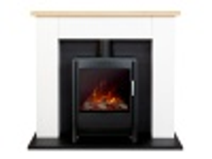 Adam Chester Fireplace in Pure White with Sureflame Keston Electric Stove in Black, 39 Inch