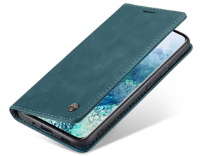 CaseMe Slim Synthetic Leather Wallet Case with Stand for Samsung Galaxy S20 FE 5G - Teal