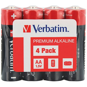 Verbatim AA Alkaline Batteries, Pack of 4