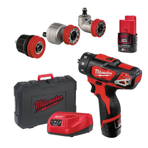 Milwaukee M12 BDDXKIT-202C 12V Sub Compact Drill Driver with Removable Chuck & 2x 2.0Ah Batteries