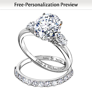 5-Carat Simulated Diamond Personalized Bridal Ring Set