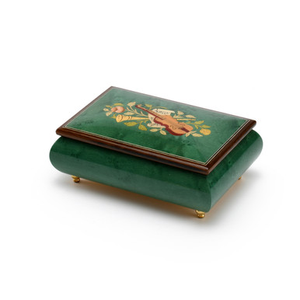Brilliant Handcrafted Mint Green Musical Instrument Theme Wood Inlay Music Box