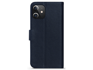 Premium Leather Wallet Case for Apple iPhone 12 - Midnight Blue