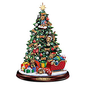 Making Spirits Bright Yorkie Christmas Tree