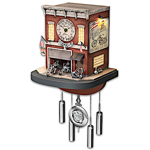 Freedom Choppers Motorcycle Garage Cuckoo Clock