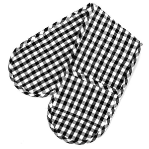 Rans - Gingham Double Oven Mitt Black & White