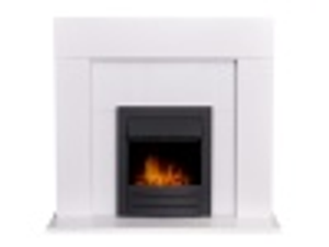 Adam Miami Fireplace in Pure White with Colorado Electric Fire in Black, 48 Inch