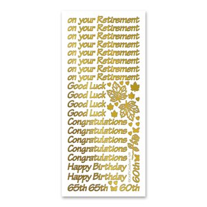 Retirement Gold Self Adhesive Peel Off Stickers