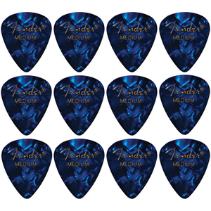 Fender 351 Shape Premium Celluloid Picks 12-Pack - Medium (Blue Moto)