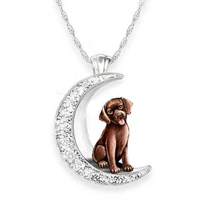 I Love My Chocolate Lab To The Moon And Back Necklace