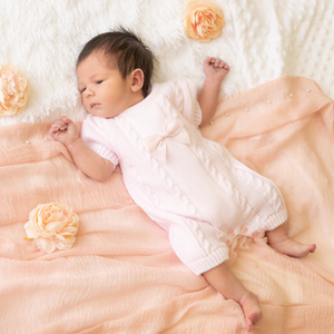 Millie & Ralph Satin Bow Cable Romper