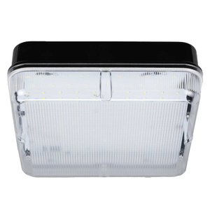 16W LED Square Bulkhead Black / Prismatic 4000K