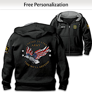 Army Personalized Hoodie Size Large (42-44)