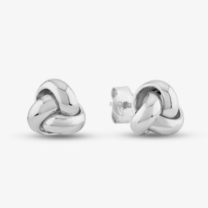 9ct White Gold Tiny Triple Knot Earrings 5.55.6239