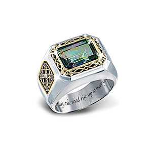 The Legend Of Ireland Mystic Topaz Men's Ring Size 10