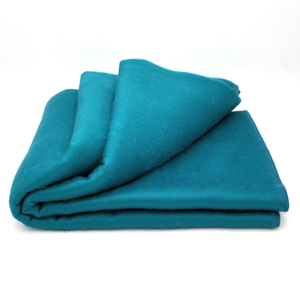 Moyaschucho - Baby Alpaca Wool Throw Blanket / Sofa Cover - Queen 90 x 65 - solid pattern teal/turquoise/blue/cyan