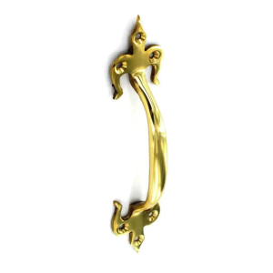 Fleur De Lis Furniture Pull Handle - 175mm - Polished Brass - Elite Knobs & Handles