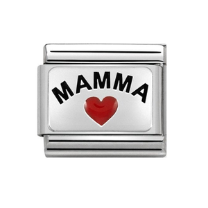 Nomination Classic Silver 'Mamma' Heart Charm 330208/34