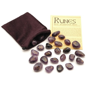 Amethyst Crystal Rune Stones